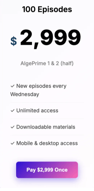 AlgePrime intermidiate plan