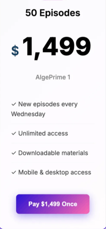 AlgePrime intro plan